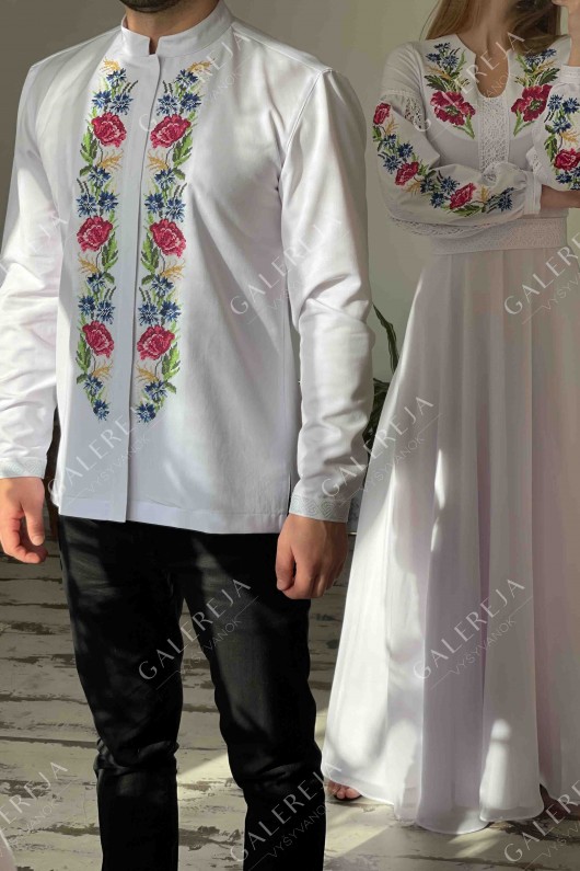 Men's embroidered shirt "Field flowers"