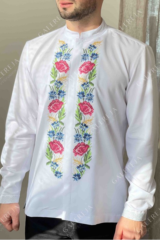 Men's embroidered shirt "Field flowers"