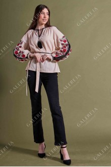 Жіноча вишита блузка «Пряма роза»