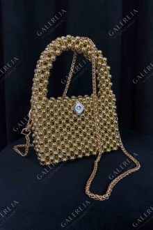 Handbag "Golden beads"