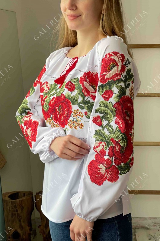 Жіноча вишита блузка «ГВ2101»