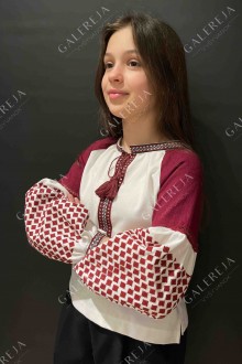 Блузка вишита для дівчинки «Ромби»