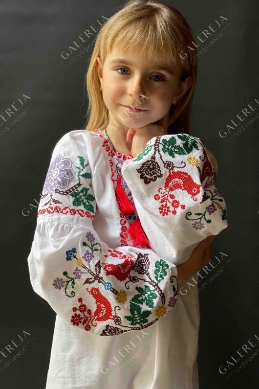 Girls' embroidered blouse "Cuckoo"