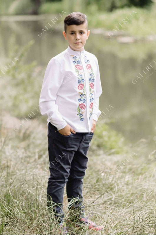 Сорочка вишита для хлопчика «Польові квіти»