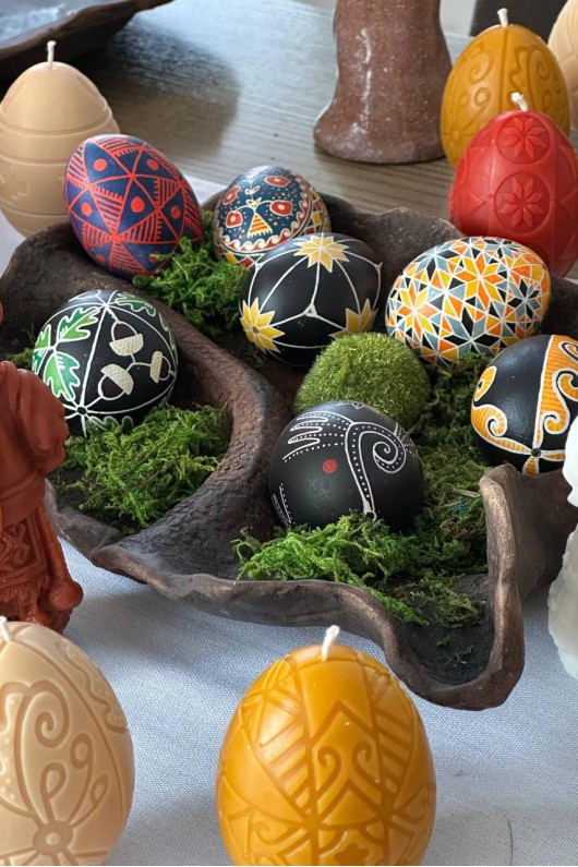 Wooden Easter eggs "Petrykiv painting"