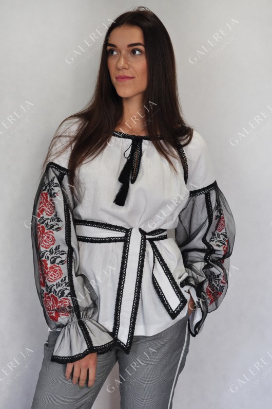 Жіноча вишита блузка  «Ружа фатин» 