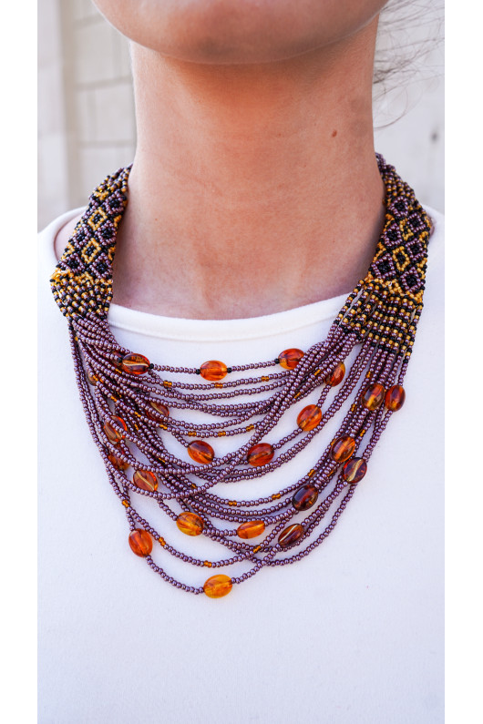 Necklace "Honey Evening"