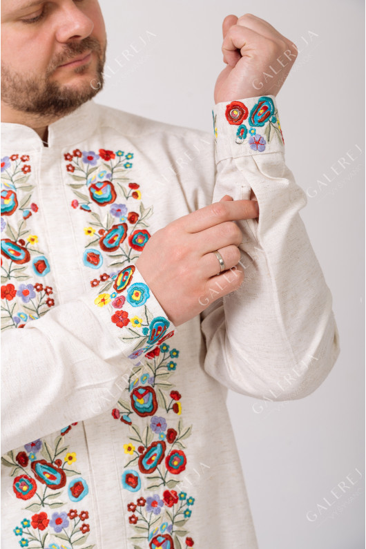 Men's embroidered shirt "Flower Bukovyna"
