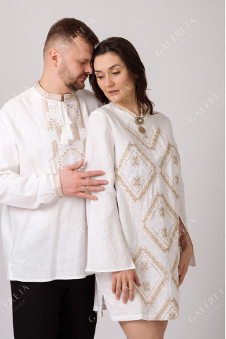 Paired embroidered shirts "Grain"