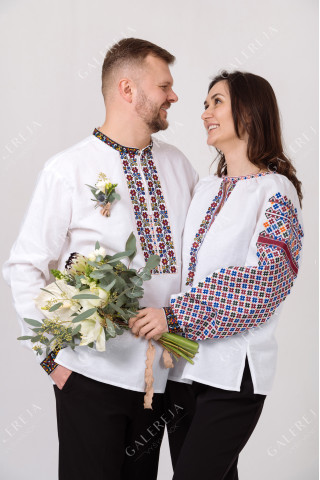 Paired embroidered shirts "Coquette"