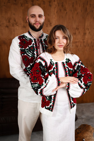 Paired embroidered shirts